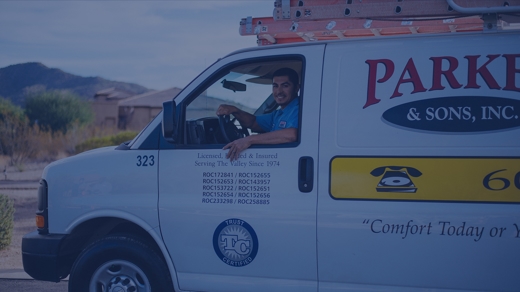 Parker & Sons Recruitment Video: Image is a technician in a van